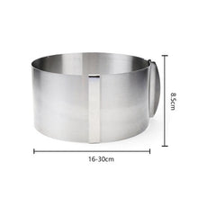 Cargar imagen en el visor de la galería, MOLDE DE PASTEL AJUSTABLE DE 6 A 12 PULGADAS - ACERO INOXIDABLE - 1 UNID.