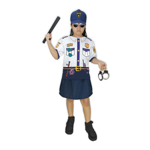 DISFRAZ DE POLCIA NIÑA - PARA NIÑOS DE 3 A 8 AÑOS - 1 UNID.