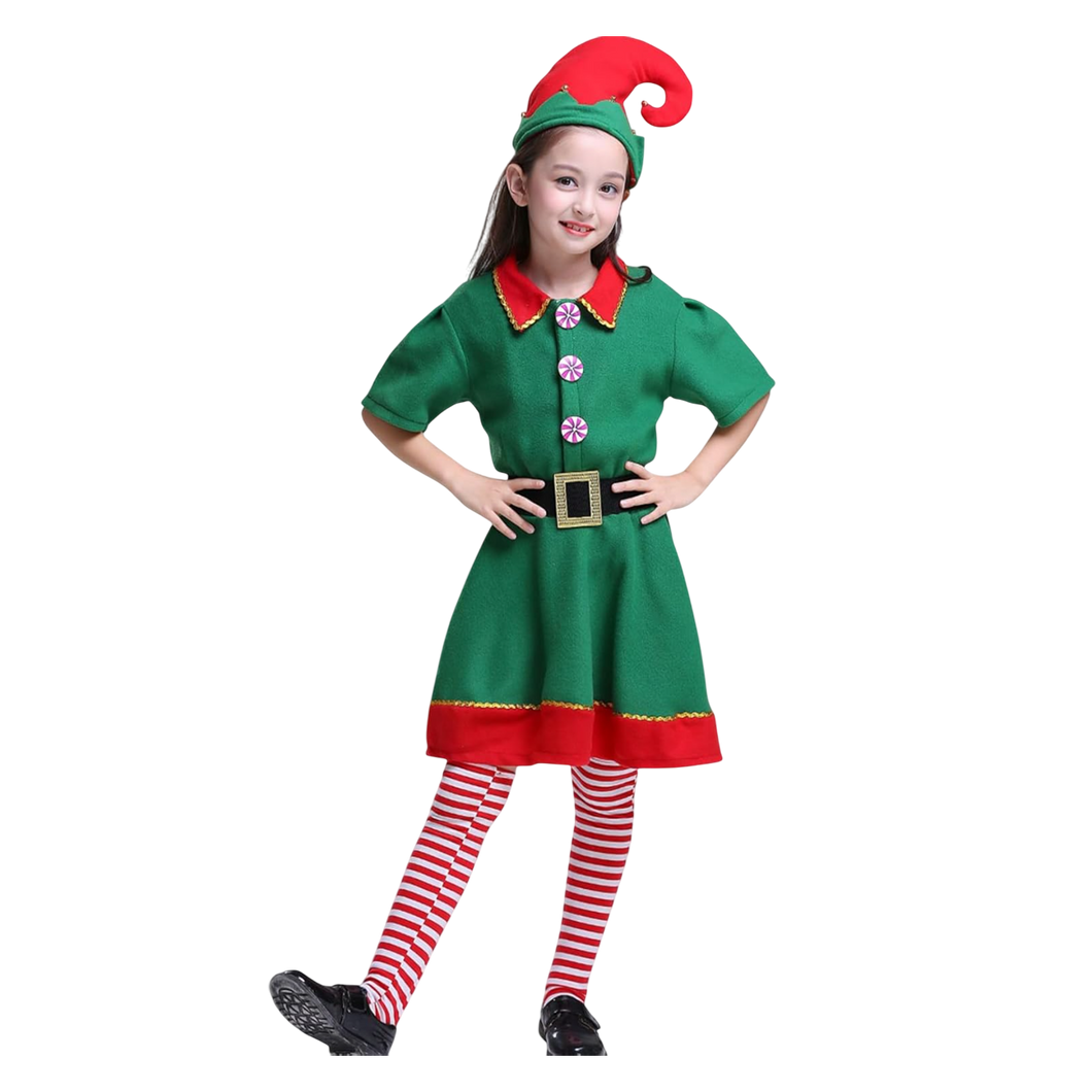 DISFRAZ DE ELFO NAVIDEÑO - PARA NIÑA - 1 UNID.