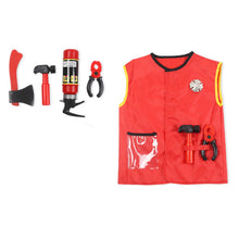Cargar imagen en el visor de la galería, TRAJE DE PROFESIÓN DE BOMBERO - TALLA ÚNICA PARA NIÑOS DE 3 A 8 AÑOS - 1 UNID.
