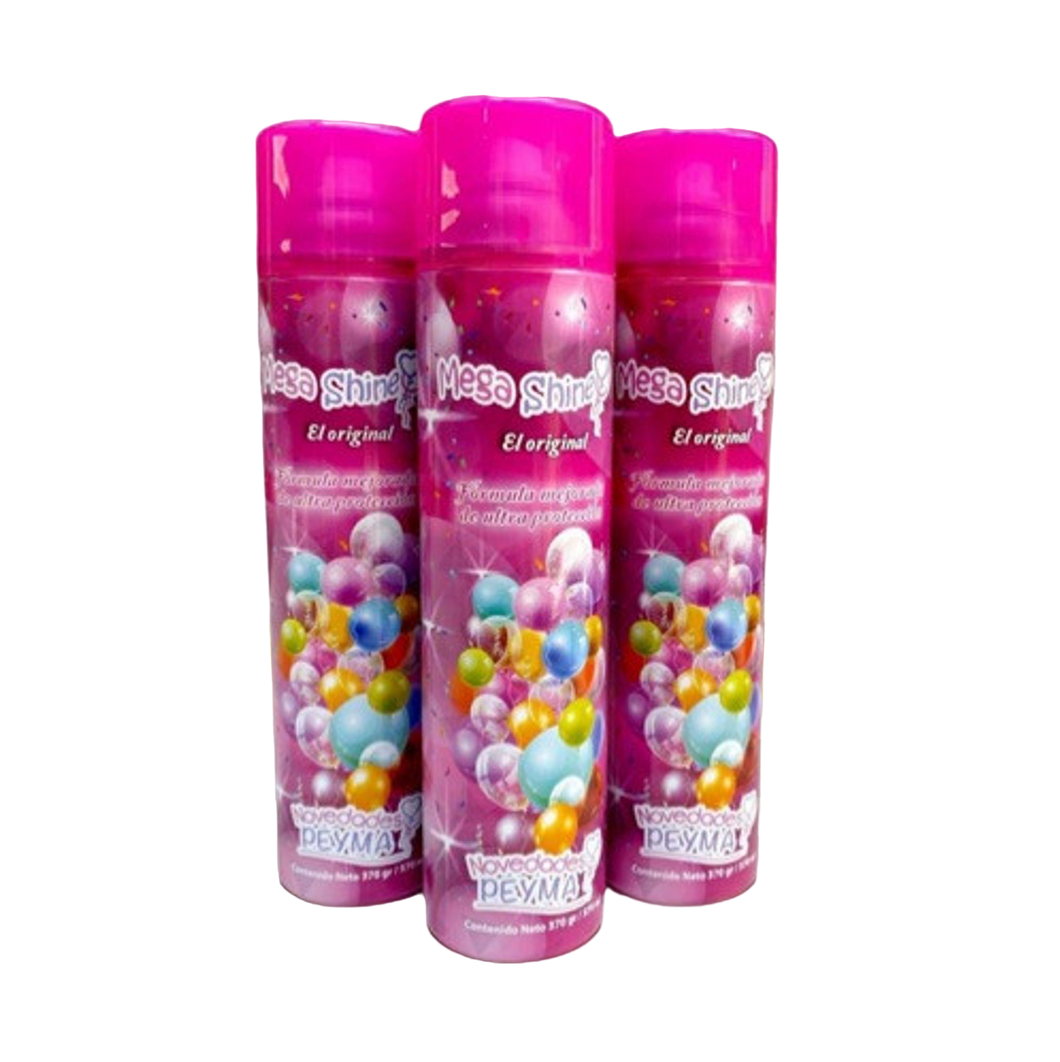 MEGA SHINE SPRAY - BRILLO PARA GLOBOS - 13 OZ - 1 UNID.