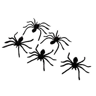 ARAÑAS PLÁSTICAS DECORATIVAS - HALLOWEEN - 5CM - 25 UNID.