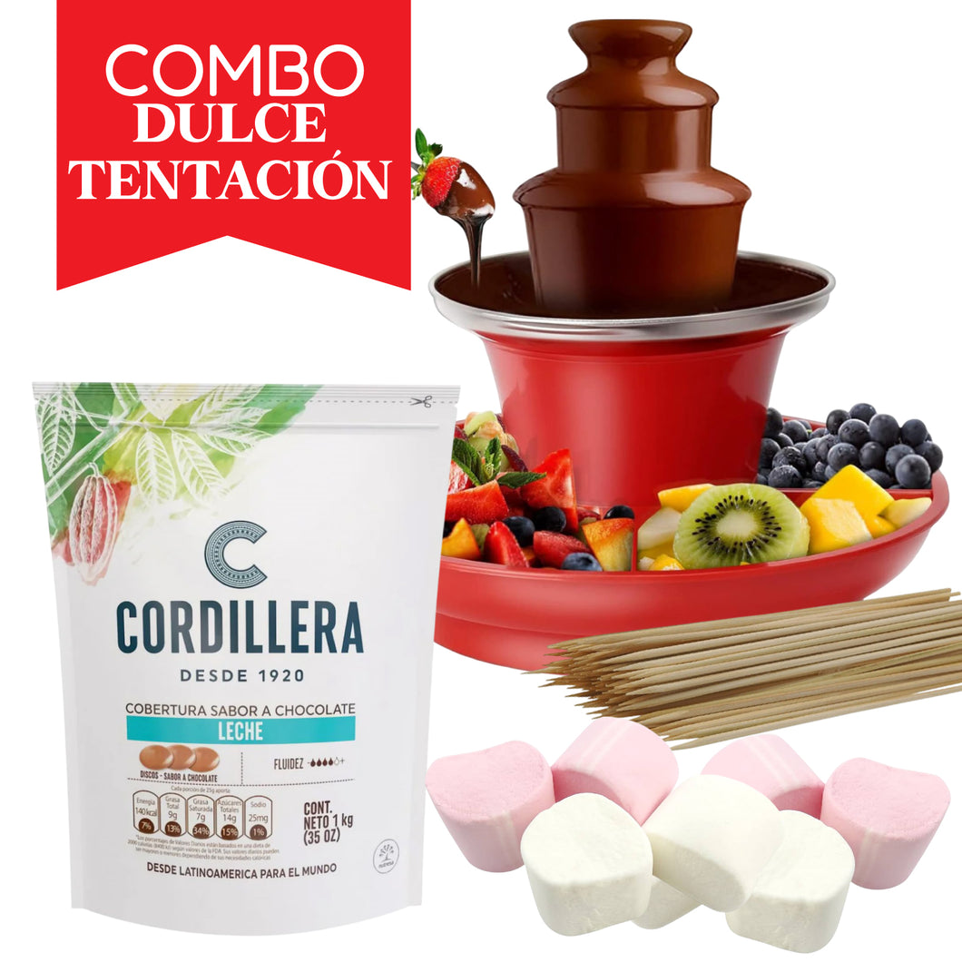 COMBO DULCE TENTACIÓN - FUENTE DE CHOCOLATE + INSUMOS - 1 UNID.