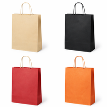 Cargar imagen en el visor de la galería, BOLSAS DE PAPEL MANILA - 22X27X11 CM - 12 UNID.
