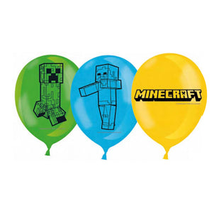 MINECRAFT GLOBOS LATEX 12" - 15 UNID.