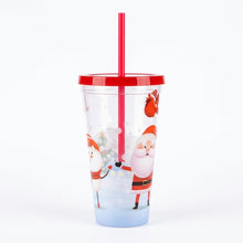 Cargar imagen en el visor de la galería, Vaso Navideño con Carrizo de Plástico – 18 oz
