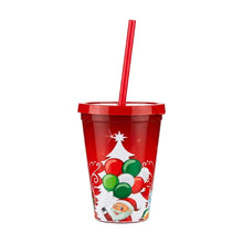 Cargar imagen en el visor de la galería, Vaso Navideño con Carrizo de Plástico – 16 oz
