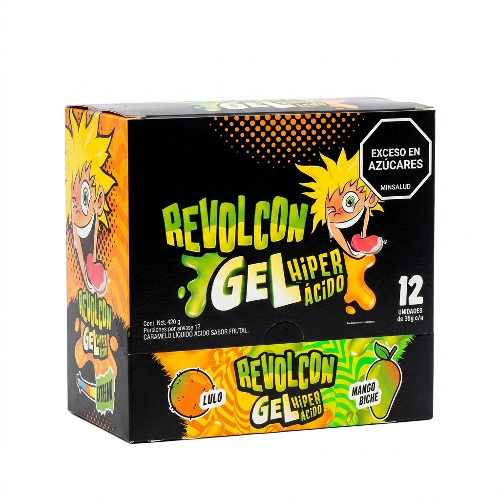 CHICLES REVOLCON GEL HIPER ÁCIDO - LULO - 12 UNID. -420 GR. – Almacen ...