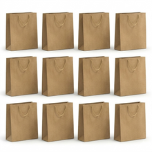 Cargar imagen en el visor de la galería, BOLSAS KRAFT CON MANIJA - 12 PIEZAS
