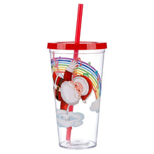 Cargar imagen en el visor de la galería, Vaso Navideño con Carrizo de Plástico – 18 oz

