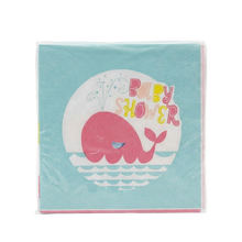 Cargar imagen en el visor de la galería, SERVILLETAS DE PAPEL - BALLENITA - BABY SHOWER - 12 UNID.
