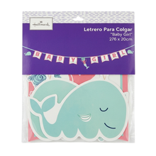 Cargar imagen en el visor de la galería, LETRERO PARA COLGAR BALLENITA - BABY SHOWER - 276X20 CM  - 1 UNID.
