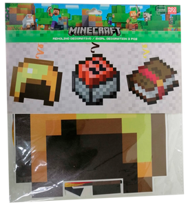 MINECRAFT REMOLINO DECORATIVO - 7.5" - 3 UNID.