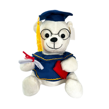Cargar imagen en el visor de la galería, PELUCHE OSITO GRADUADO CON LENTES - 20 CM - 1 UNID.
