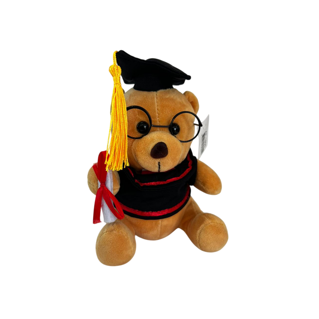 PELUCHE DE GRADUACION OSO CON LENTES - 18 CM  - 1 UNID.