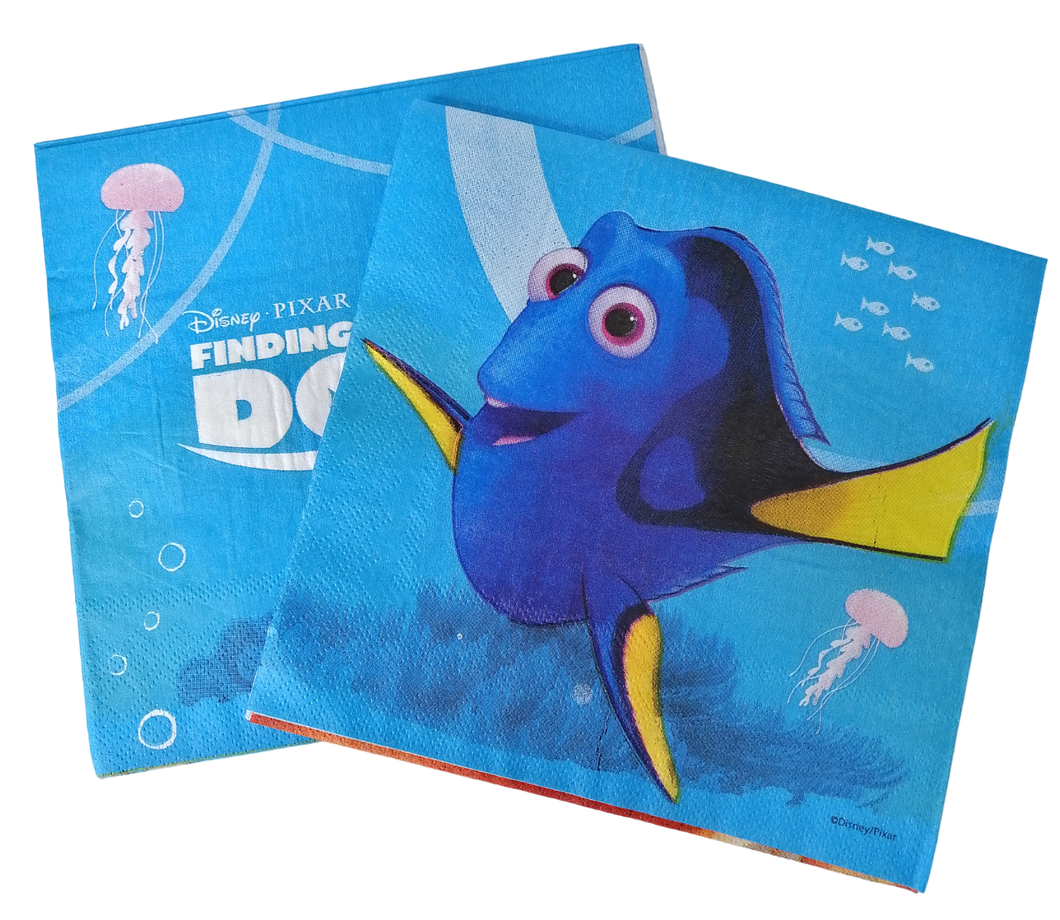 BUSCANDO A DORY SERVILLETAS - 6.5X6.5 PULGADAS - 12 UNID.