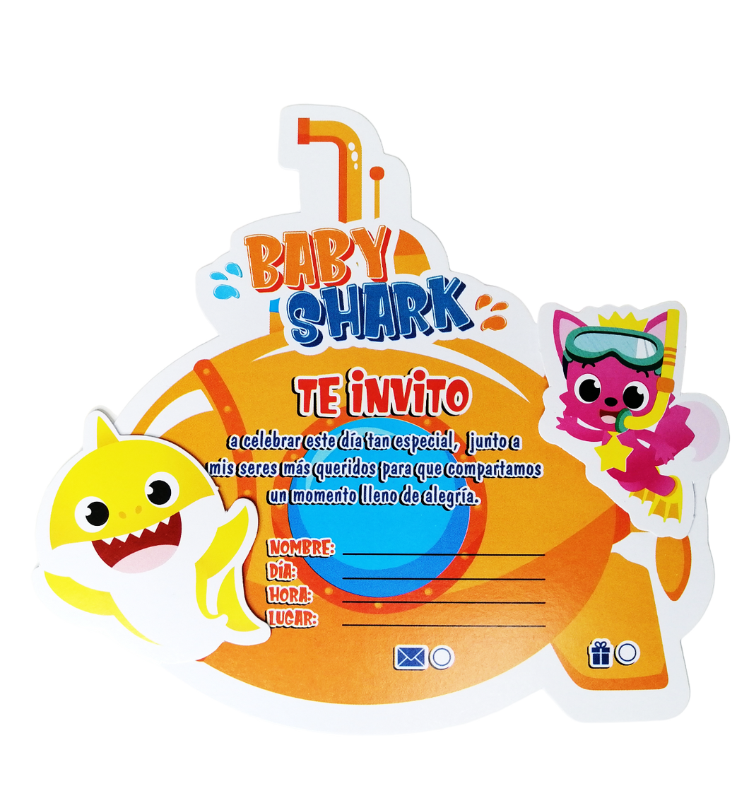 BABY SHARK INVITACIONES DE CUMPLEAÑOS - 6
