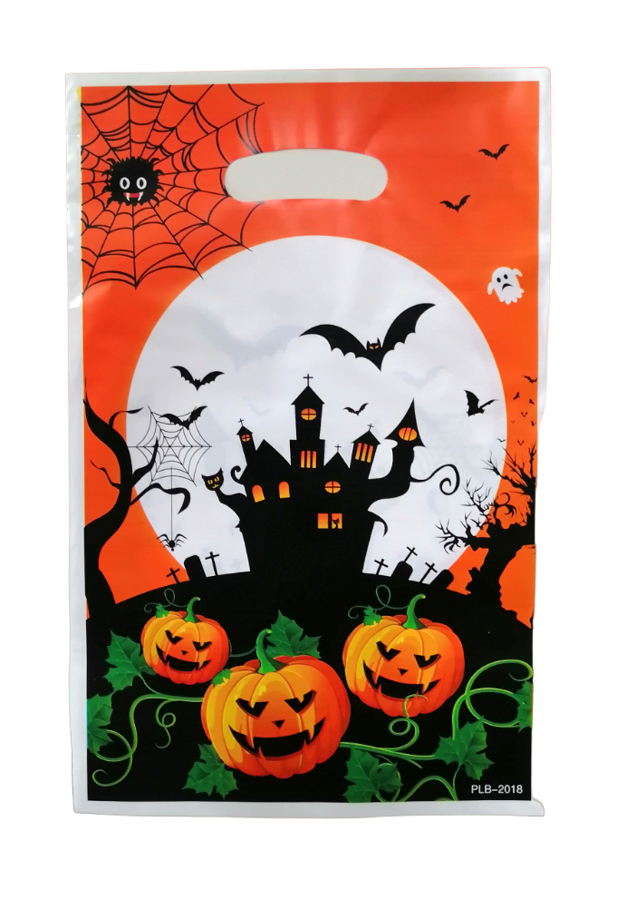 HALLOWEEN BOLSITAS PLÁSTICAS PARA DULCES - 6.5X10 PULGADAS - 10 UNID.