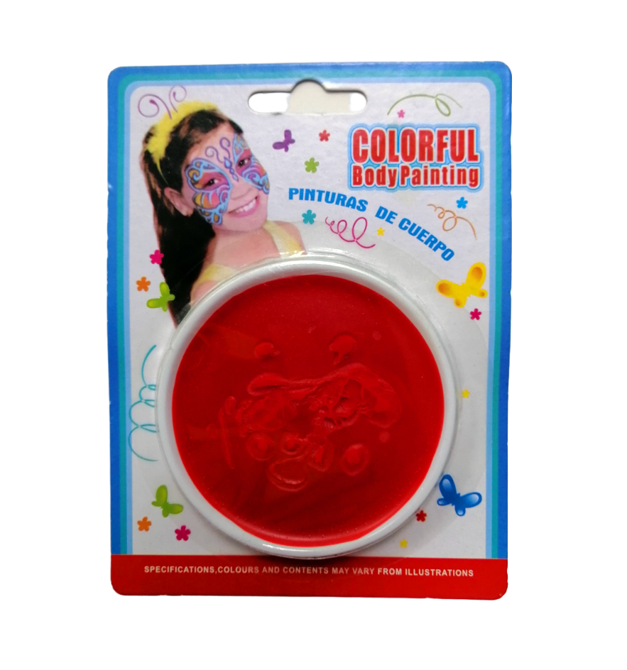 PINTURA DE CUERPO ROJA - COLORFUL BODY PAINTING - 1 UNID.