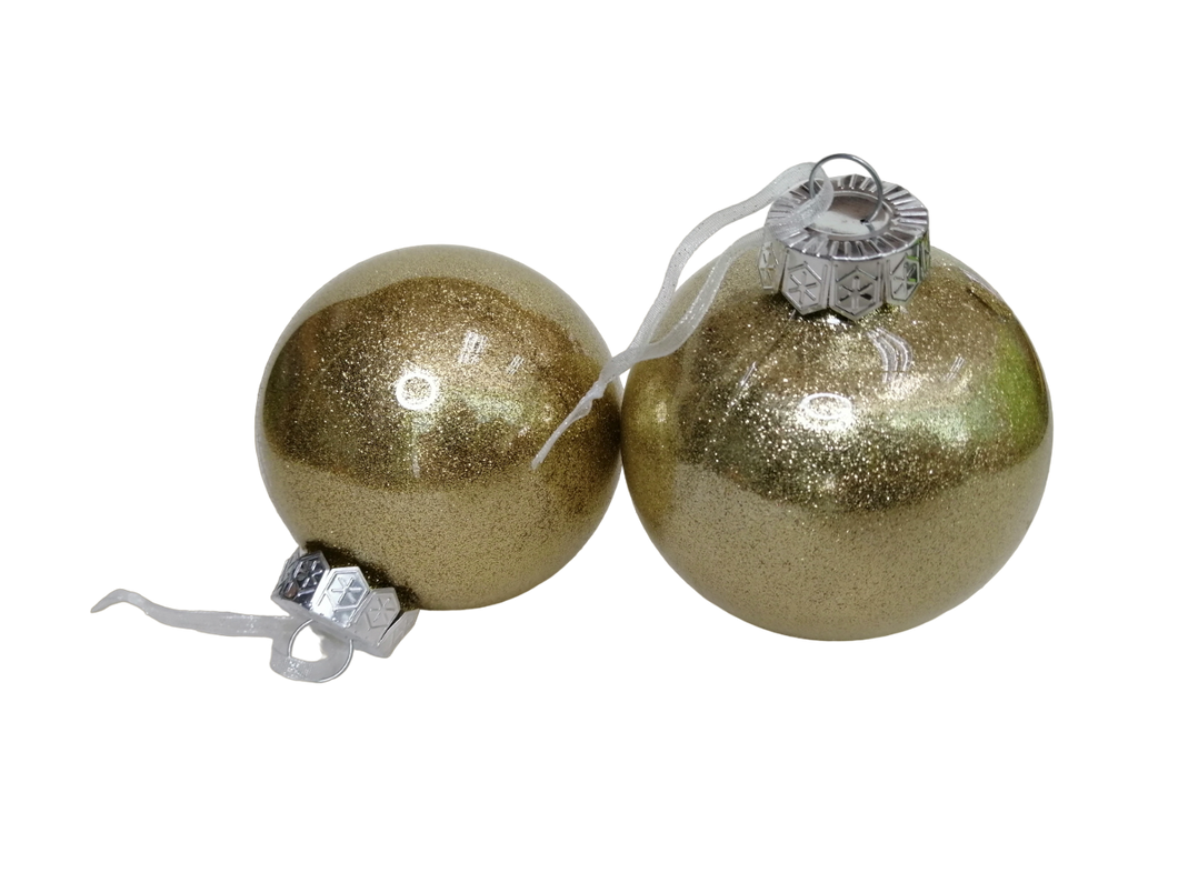 ESFERAS NAVIDEÑAS BRILLANTES - 8 CM - 6 UNID.