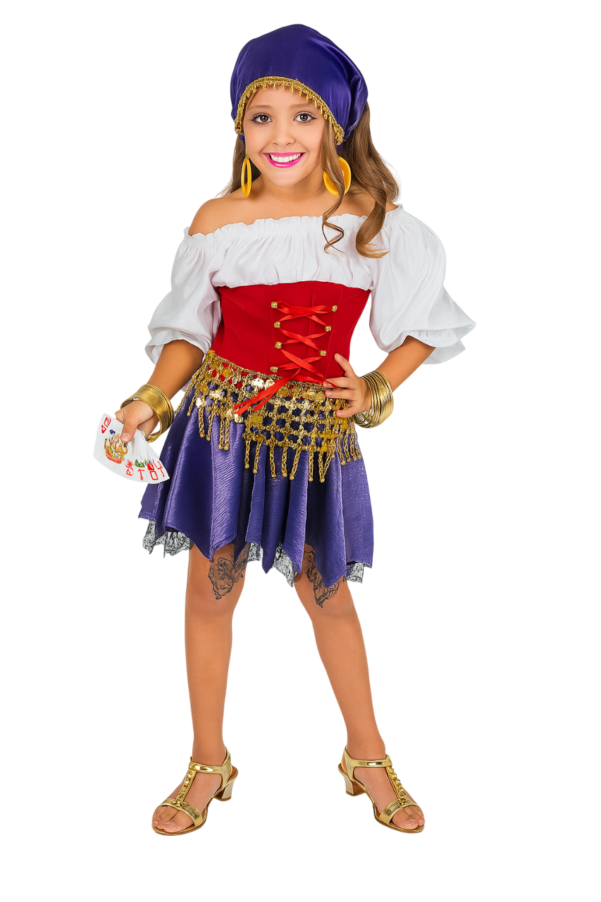 DISFRAZ DE GITANA - PARA NIÑA - TALLA 10 - 1 UNID.