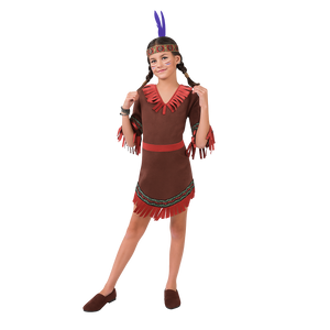 DISFRAZ DE INDIA AMERICANA - PARA NIÑA - TALLA 10 - 1 UNID.