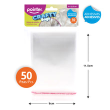 Cargar imagen en el visor de la galería, BOLSAS DE CELOFÁN ADHESIVAS - POINTER - 11X11 CM - 50 UNID.
