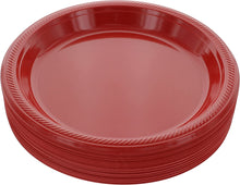 Cargar imagen en el visor de la galería, PLATOS PLÁSTICOS REDONDOS JAG - DESECHABLES - 9&quot; - 10 UNID.
