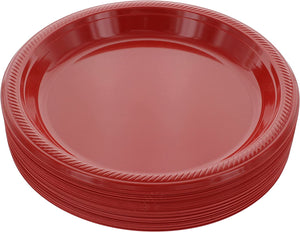 PLATOS PLÁSTICOS REDONDOS JAG - DESECHABLES - 9" - 10 UNID.