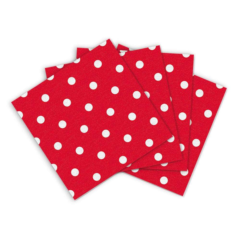 SERVILLETAS DE PAPEL CON LUNARES BLANCOS - 6.5