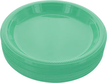 Cargar imagen en el visor de la galería, PLATOS PLÁSTICOS REDONDOS JAG - DESECHABLES - 9&quot; - 10 UNID.

