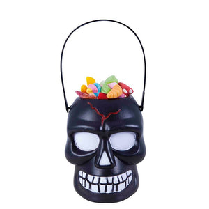 CESTO DE CALAVERA PARA DULCES DE HALLOWEEN - 4"X6"- 1 UNID.