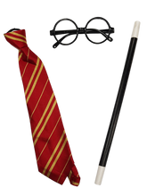 Cargar imagen en el visor de la galería, ACCESORIOS HARRY POTTER - LENTES - CORBATA - VARITA - 1 UNID.
