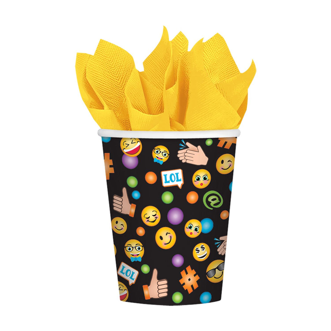 EMOJI VASOS DE PAPEL - 9 ONZAS - 8 UNID.