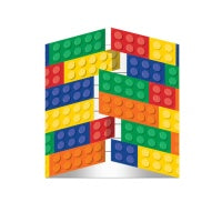 LEGO INVITACIONES PARA FIESTA CON SOBRE - 4.5X4.5 PULGADAS - 8 UNID.