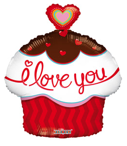 GLOBO FOIL 18" LOVE YOU CUPCAKE - 1 Unid.