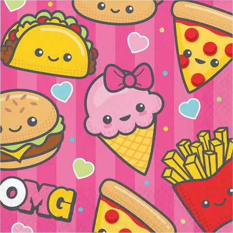 JUNK FOOD SERVILLETAS DE PAPEL - 6.5X6.5 PULGADAS - 16 UNID.