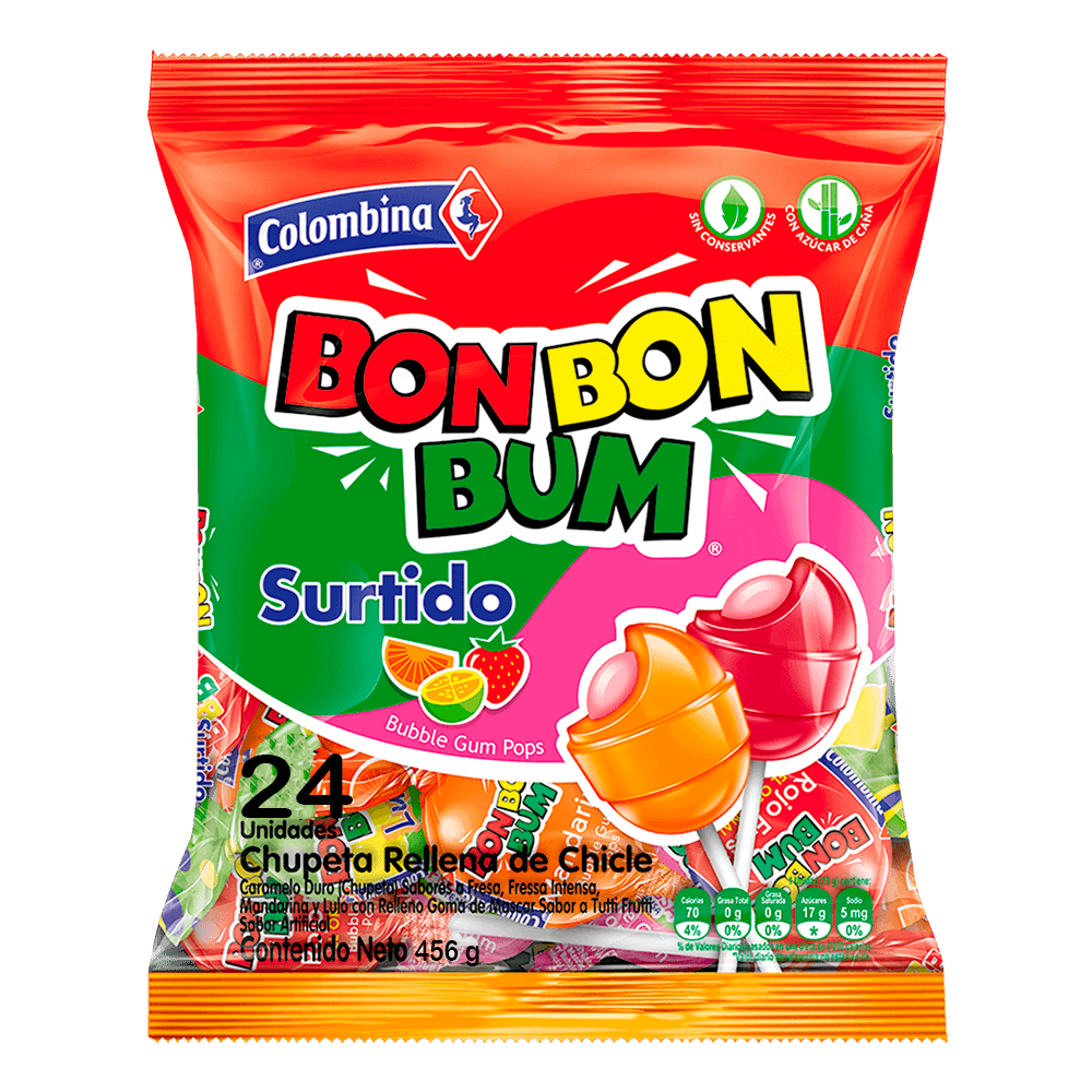 BON BON BUM SURTIDO - 24 UNIDADES 456 GRAMOS – Almacen Wonderland