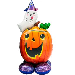 GLOBO FOIL 47" CALABAZA CON FANTASMA  - 1 UNID.