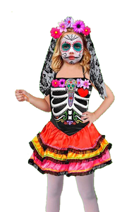 DISFRAZ DE CATRINA PARA NIÑA - 1 UNID.