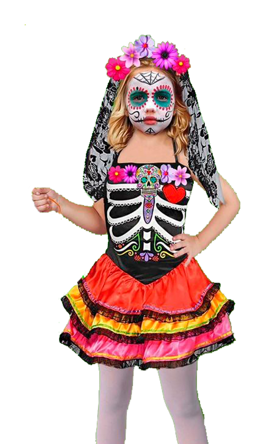 DISFRAZ DE CATRINA PARA NIÑA - 1 UNID.