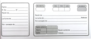 LIBRETA DE RECIBO DE DINERO PAPEL BOND 50 ORIGINALES CON COLILLA