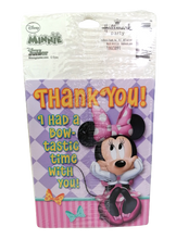 Cargar imagen en el visor de la galería, MINNIE INVITACIONES TROQUELADAS CON SOBRE Y POSTCARD DE AGRADECIMIENTO - 4X5 PULGADAS - 8 UNID.
