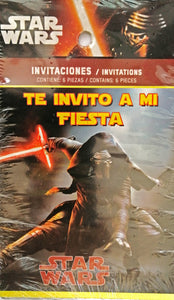 STAR WARS INVITACIONES -4X4.75 PULGADAS - 6 UNID.