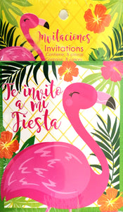 FLAMENCO INVITACIONES - 4X4.75 PULGADAS - 8 UNID.