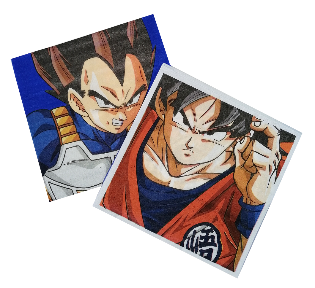 DRAGON BALL Z SUPER SERVILLETAS - 6.5X6.5 PULGADAS - 12 UNID.
