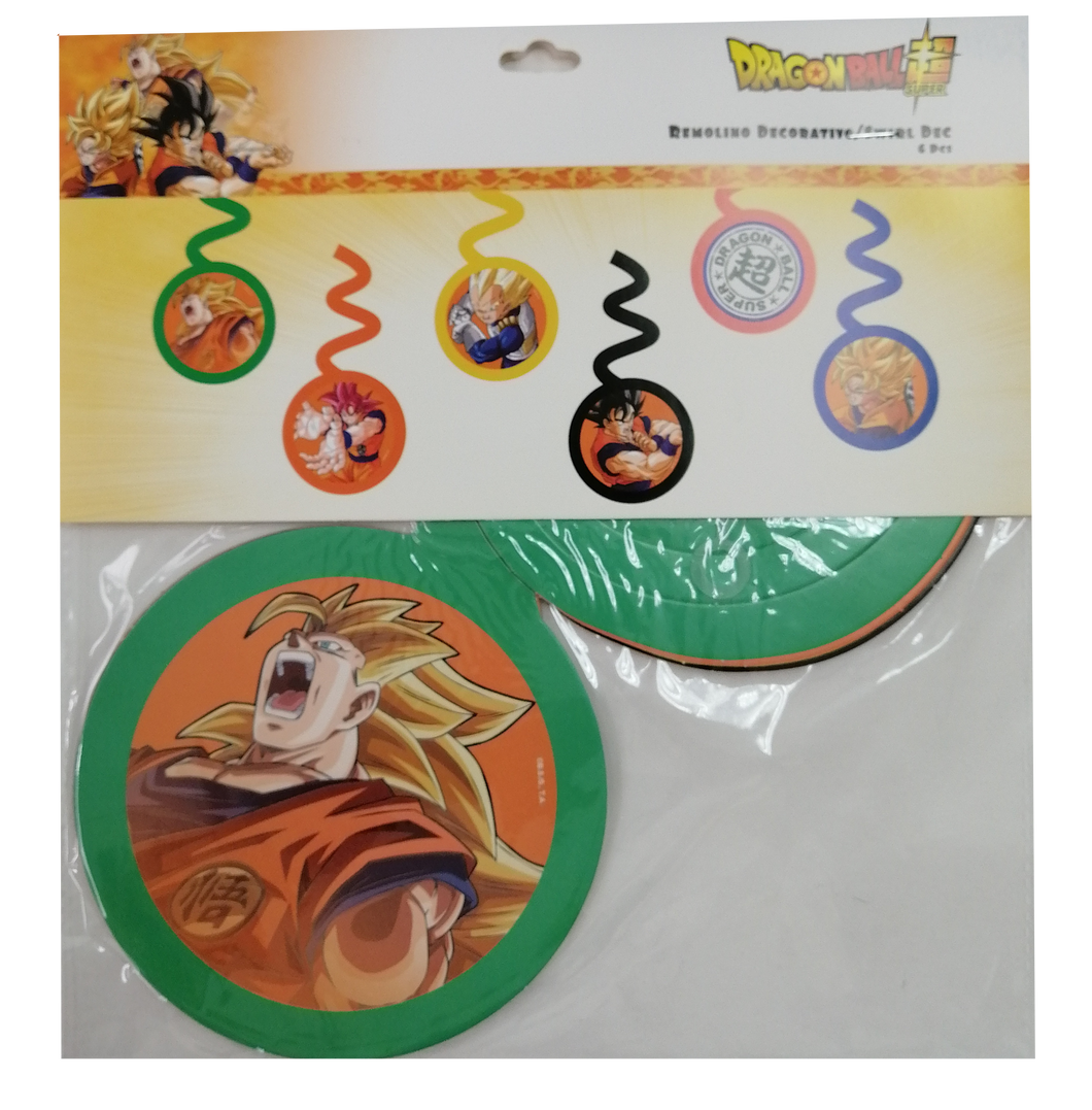DRAGON BALL Z SUPER REMOLINO DECORATIVO - 13X26 CM - 6 UNID.