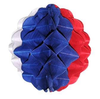 GUIRNALDA FIESTAS PATRIAS - ADORNO COLGANTE ESFERA TRICOLOR - 10 PULGADAS - 1 UNID.