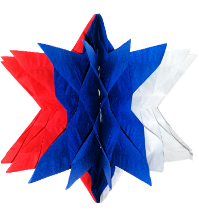 GUIRNALDA FIESTAS PATRIAS - ADORNO COLGANTE ESTRELLA - 8 PULGADAS - 1 UNID.