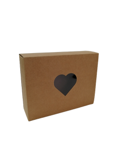 CAJA DE REGALO CON VISOR DE CORAZON - TAPA DESLIZABLE - 1 UNID.